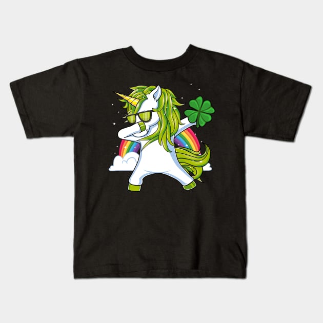 Dabbing Unicorn Lepricorn St Patrick's Day Gift Boys Kids Kids T-Shirt by HCMGift